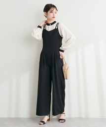 natural couture | WEB限定サイズあり / Wストラップタックデザインサロペット(サロペット/オーバーオール)