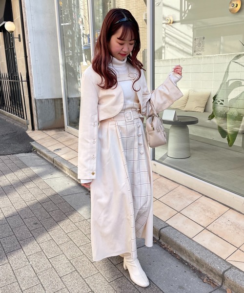 one after another NICE CLAUP(ワンアフターアナザーナイスクラップ)の「【スタッフ考案】ブロッキングチェックスカート(スカート・レディース・グレー/アイボリー/ピンク・FREE)」の7枚目の写真