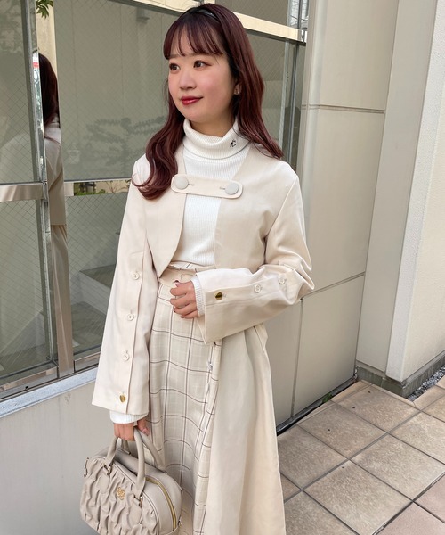 one after another NICE CLAUP(ワンアフターアナザーナイスクラップ)の「【スタッフ考案】ブロッキングチェックスカート(スカート・レディース・グレー/アイボリー/ピンク・FREE)」の11枚目の写真