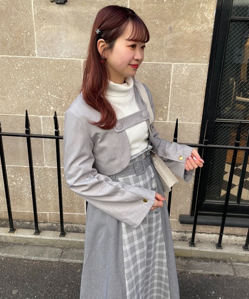 one after another NICE CLAUP(ワンアフターアナザーナイスクラップ)の「【スタッフ考案】ブロッキングチェックスカート(スカート・レディース・グレー/アイボリー/ピンク・FREE)」の21枚目の写真
