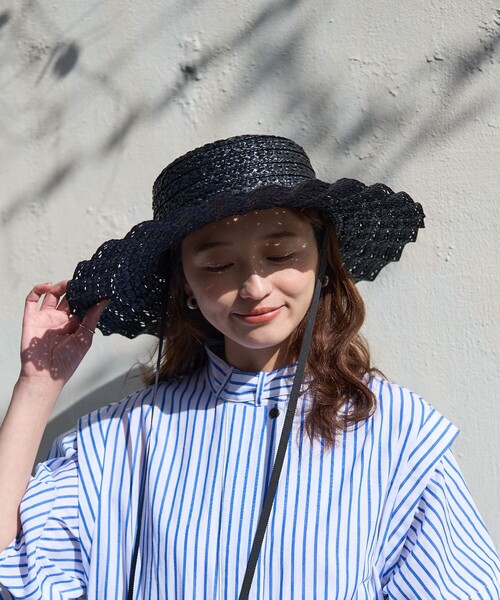 FREAK'S STORE(フリークスストア)の「Casselini/キャセリーニ なみなみハット(ハット・レディース・ナチュラル/ブラック・ONE SIZE)」の17枚目の写真