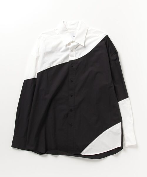 yoshiokubo(ヨシオクボ)の「【yoshiokubo/ヨシオクボ】CURVED SHIRT(シャツ/ブラウス・メンズ・バーガンディー/ブラック・3/1/2)」の2枚目の写真
