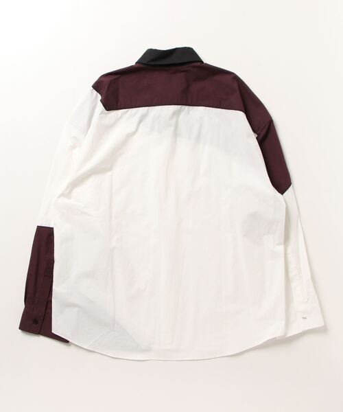 yoshiokubo(ヨシオクボ)の「【yoshiokubo/ヨシオクボ】CURVED SHIRT(シャツ/ブラウス・メンズ・バーガンディー/ブラック・3/1/2)」の3枚目の写真