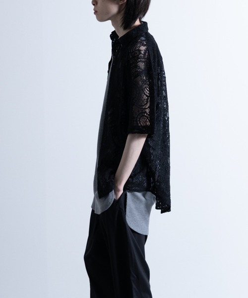 NYLAUS（ナイラス）の「ペイズリーレース シアーシャツ（シャツ/ブラウス・メンズ・ブラック/オフホワイト・M/L）」の11枚目の写真