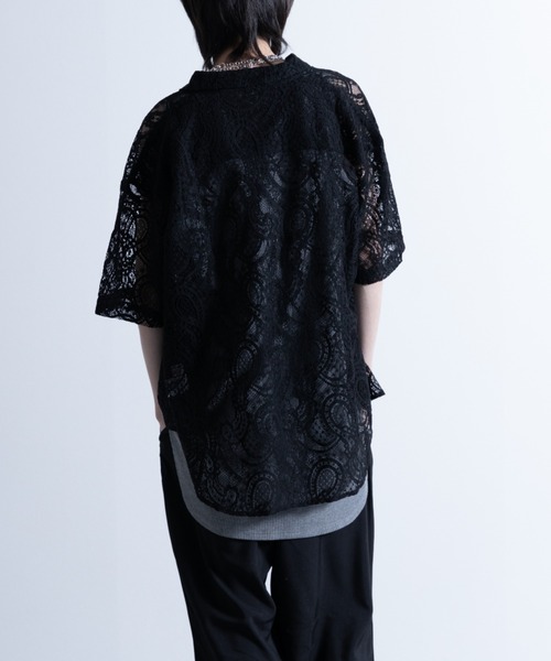 NYLAUS（ナイラス）の「ペイズリーレース シアーシャツ（シャツ/ブラウス・メンズ・ブラック/オフホワイト・M/L）」の20枚目の写真