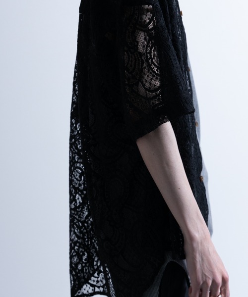 NYLAUS（ナイラス）の「ペイズリーレース シアーシャツ（シャツ/ブラウス・メンズ・ブラック/オフホワイト・M/L）」の12枚目の写真