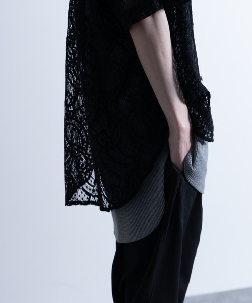 NYLAUS（ナイラス）の「ペイズリーレース シアーシャツ（シャツ/ブラウス・メンズ・ブラック/オフホワイト・M/L）」の21枚目の写真