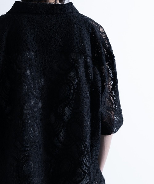 NYLAUS（ナイラス）の「ペイズリーレース シアーシャツ（シャツ/ブラウス・メンズ・ブラック/オフホワイト・M/L）」の8枚目の写真