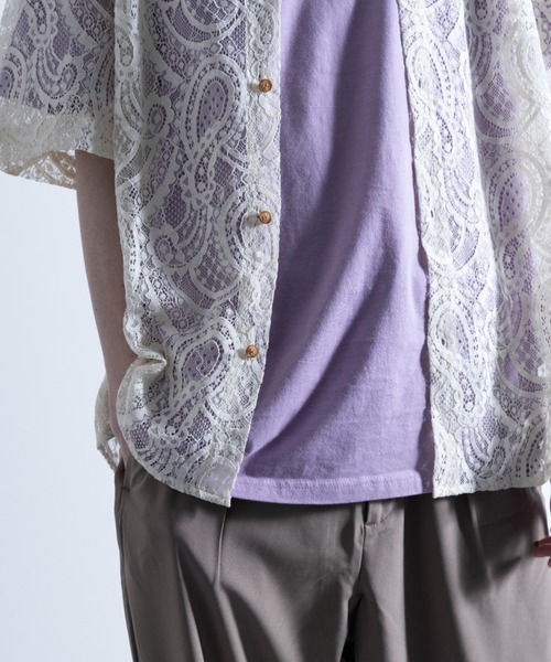 NYLAUS（ナイラス）の「ペイズリーレース シアーシャツ（シャツ/ブラウス・メンズ・ブラック/オフホワイト・M/L）」の9枚目の写真