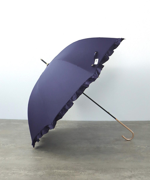 Three Four Time（ｽﾘｰﾌｫｰﾀｲﾑ）の「【Wpc.】フェミニンフリル長傘　（UVカット）　＠（長傘・レディース・ネイビー/ベージュ/ラベンダー・FREE）」の3枚目の写真