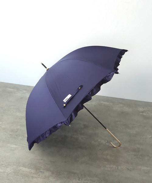 Three Four Time（ｽﾘｰﾌｫｰﾀｲﾑ）の「【Wpc.】フェミニンフリル長傘　（UVカット）　＠（長傘・レディース・ネイビー/ベージュ/ラベンダー・FREE）」の7枚目の写真