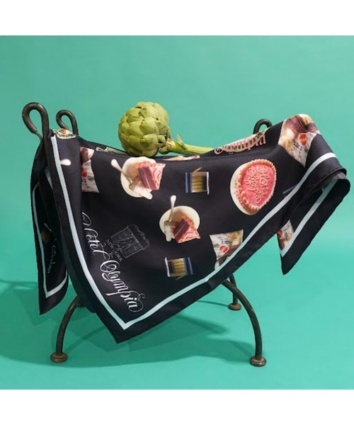 HOTEL OLYMPIA/ホテルオランピア】 Room Service Print Silk Scarf