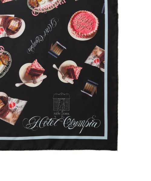 HOTEL OLYMPIA/ホテルオランピア】 Room Service Print Silk Scarf