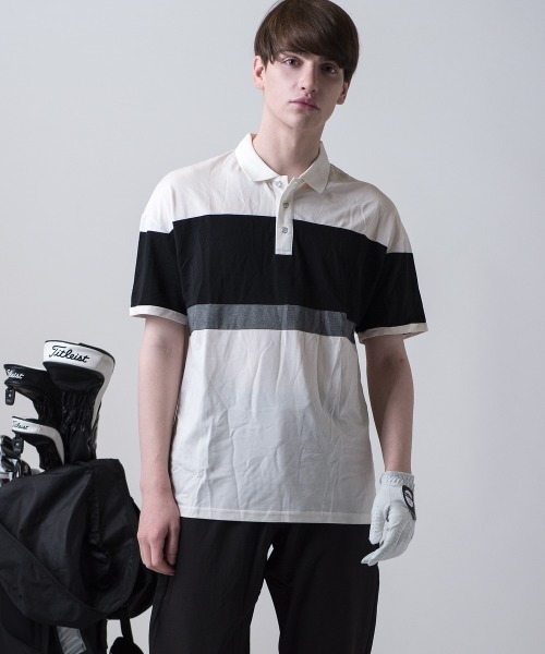 BUFFALO GOLF(バッファローゴルフ)の「シネコックヒルズ 切替えポロシャツ(ポロシャツ・メンズ・ホワイト系その他/グレー/ブラック/ライトグレー/ホワイト/ブラックミックス・M/L)」の3枚目の写真