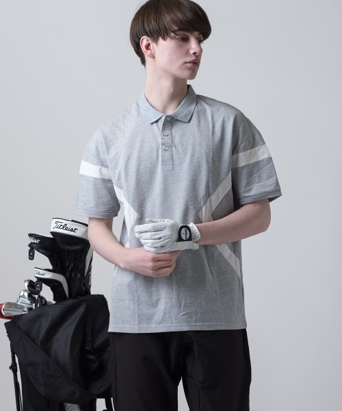 BUFFALO GOLF(バッファローゴルフ)の「シネコックヒルズ 切替えポロシャツ(ポロシャツ・メンズ・ホワイト系その他/グレー/ブラック/ライトグレー/ホワイト/ブラックミックス・M/L)」の6枚目の写真