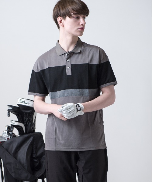 BUFFALO GOLF(バッファローゴルフ)の「シネコックヒルズ 切替えポロシャツ(ポロシャツ・メンズ・ホワイト系その他/グレー/ブラック/ライトグレー/ホワイト/ブラックミックス・M/L)」の5枚目の写真