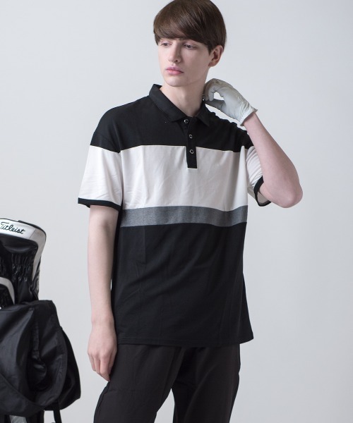 BUFFALO GOLF(バッファローゴルフ)の「シネコックヒルズ 切替えポロシャツ(ポロシャツ・メンズ・ホワイト系その他/グレー/ブラック/ライトグレー/ホワイト/ブラックミックス・M/L)」の4枚目の写真