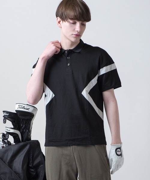 BUFFALO GOLF(バッファローゴルフ)の「シネコックヒルズ 切替えポロシャツ(ポロシャツ・メンズ・ホワイト系その他/グレー/ブラック/ライトグレー/ホワイト/ブラックミックス・M/L)」の8枚目の写真
