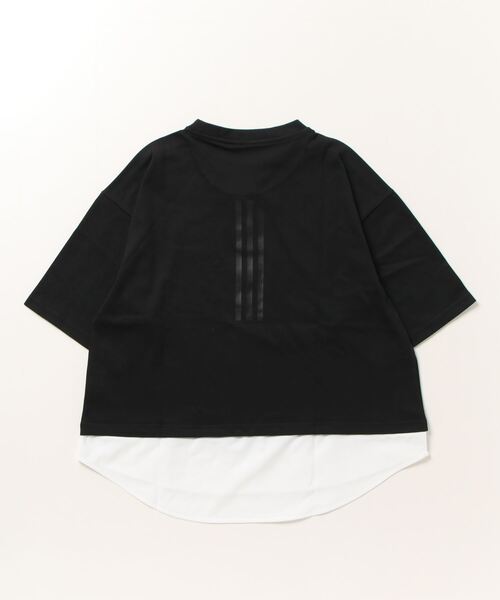 adidas(アディダス)の「アディダス adidas シーズナル ルーズフィット レイヤード(Tシャツ/カットソー・レディース・ブラック/ベビーピンク・M/XL/L/S)」の4枚目の写真