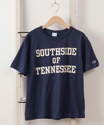 Champion（チャンピオン）の「【Champion/チャンピオン】カレッジロゴテイスト フロッキープリント キッズ ショートスリーブTシャツ/半袖カットソー/【150ｃｍ-160ｃｍ】（Tシャツ/カットソー・キッズ）」