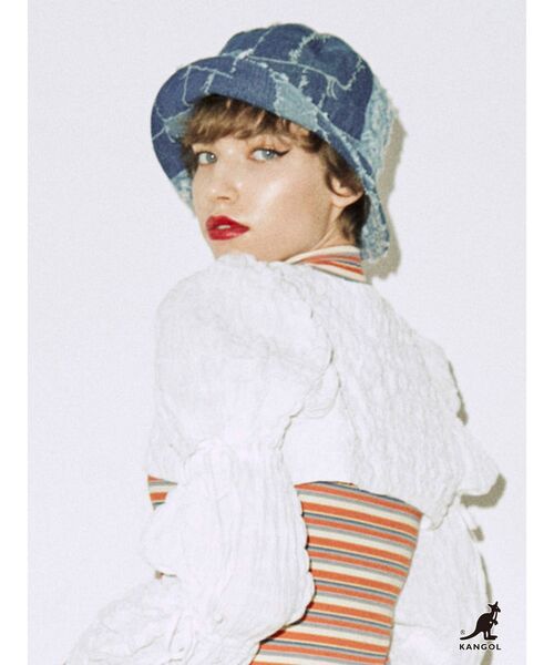 jouetie（ジュエティ）の「【KANGOL】デニムハット（ハンチング/ベレー帽・レディース・インディゴブルー・M）」の4枚目の写真