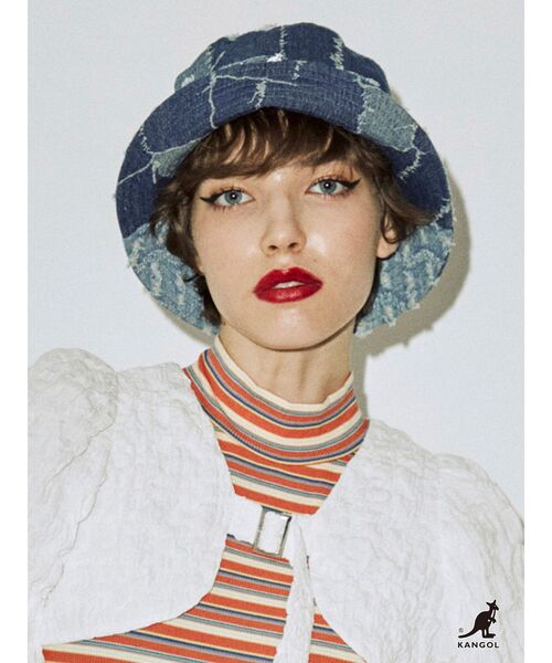 jouetie（ジュエティ）の「【KANGOL】デニムハット（ハンチング/ベレー帽・レディース・インディゴブルー・M）」の2枚目の写真