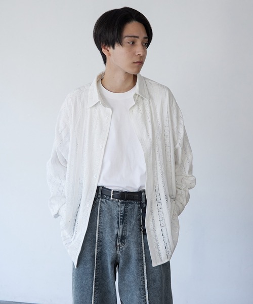 NILWAY（ニルウェイ）の「アソート柄レースシアー 長袖 シャツ