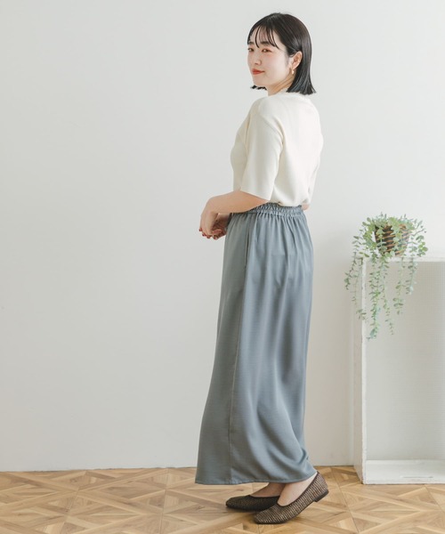 ITEMS URBANRESEARCH(アイテムズ アーバンリサーチ)の「サテンイージースカート(スカート・レディース・ブラック/ベージュ/グリーン・FREE)」の7枚目の写真