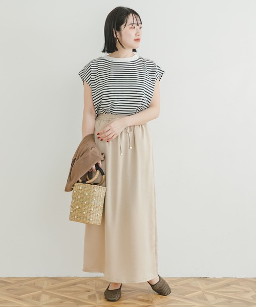 ITEMS URBANRESEARCH(アイテムズ アーバンリサーチ)の「サテンイージースカート(スカート・レディース・ブラック/ベージュ/グリーン・FREE)」の22枚目の写真