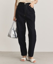 【XS,S,M,Lサイズ展開】ハイウエストルーズテーパードデニム/低身長/高身長/美シルエット/細見え