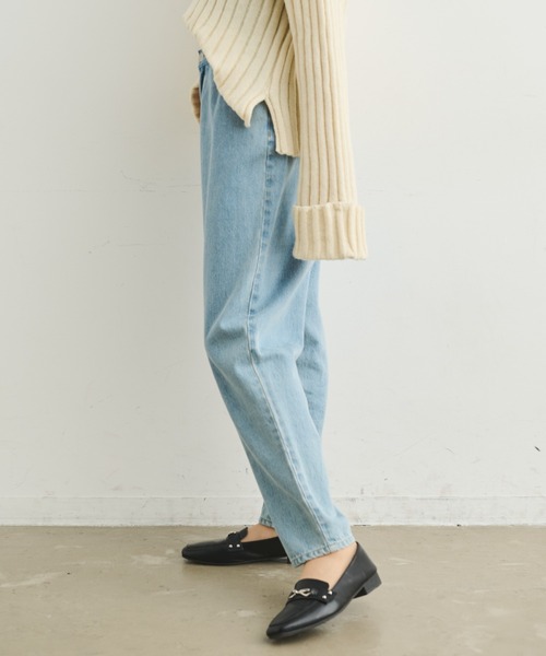 セール】【XS,S,M,Lサイズ展開】ハイウエストルーズテーパードデニム