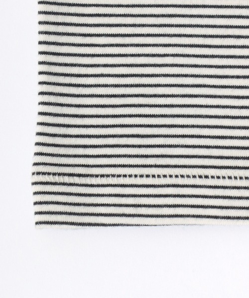 Healthknit（ヘルスニット）の「Healthknit（ヘルスニット）ボーダーリンガーノースリーブTシャツ レディース/抗菌・防臭機能付（Tシャツ/カットソー・レディース・ホワイト×ブラック/ネイビー系/ブラック×ホワイト・M）」の7枚目の写真