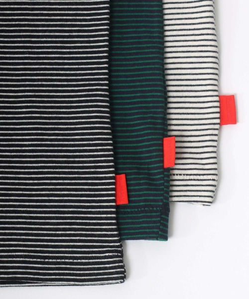 Healthknit（ヘルスニット）の「Healthknit（ヘルスニット）ボーダーリンガーノースリーブTシャツ レディース/抗菌・防臭機能付（Tシャツ/カットソー・レディース・ホワイト×ブラック/ネイビー系/ブラック×ホワイト・M）」の9枚目の写真