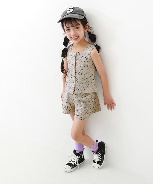 devirock（デビロック）の「【セットアップ】ノースリーブトップス＆フリルショートパンツ（ワンピース・キッズ・アイボリー/グレー系その他/ブラック/テラコッタ/その他5・100cm/110cm/120cm/130cm/140cm/150cm/160cm）」の16枚目の写真