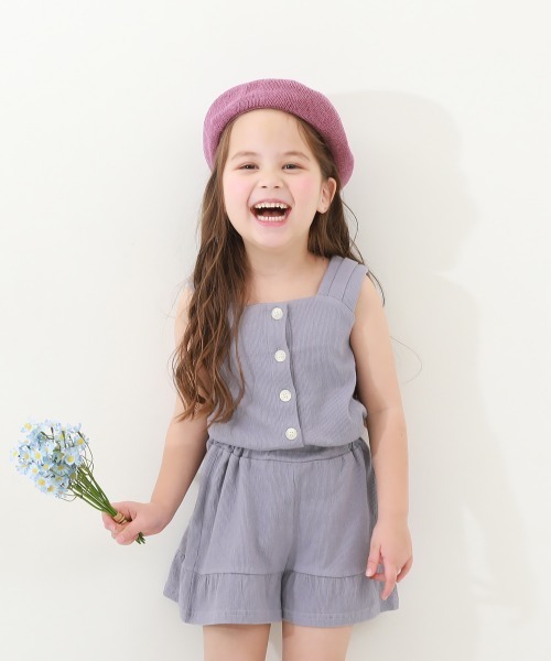 devirock（デビロック）の「【セットアップ】ノースリーブトップス＆フリルショートパンツ（ワンピース・キッズ・アイボリー/グレー系その他/ブラック/テラコッタ/その他5・100cm/110cm/120cm/130cm/140cm/150cm/160cm）」の14枚目の写真