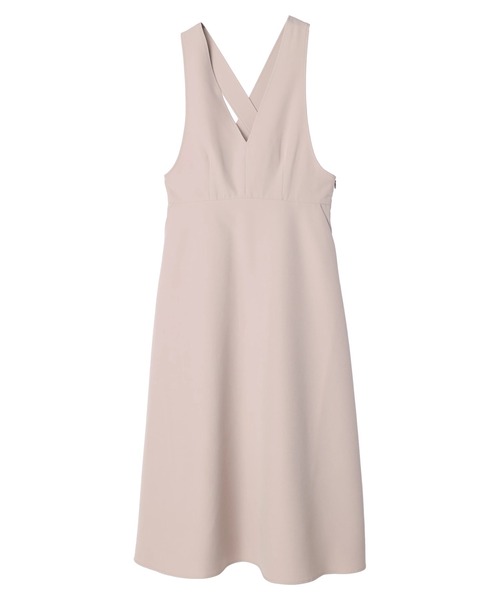 earth music&ecology（アースミュージックアンドエコロジー）の「Vネック切替ジャンスカ（ワンピース・レディース・ブラック/ベージュ・FREE）」の6枚目の写真