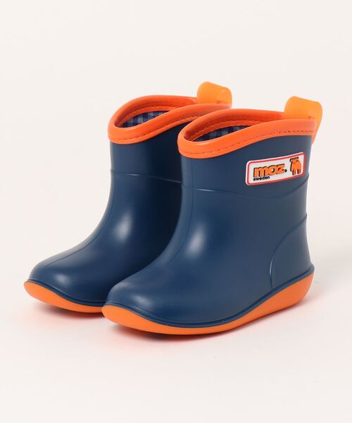 ASBee（アスビー）の「moz モズ キッズ レインブーツ【完全防水】長靴 レインシューズ MZ-820（レインシューズ・キッズ・ブラック/ネイビー・17.0cm/18.0cm/15.0cm/16.0cm/19.0cm）」の2枚目の写真