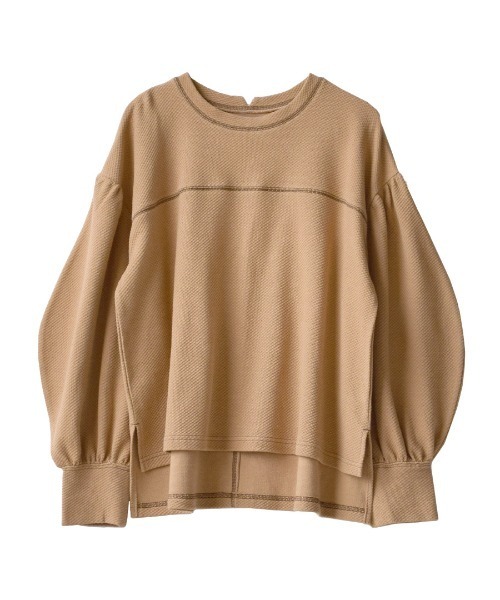 MIMIMEMETE(ミミメメット)の「サーマル パフスリーブプルオーバー(Tシャツ/カットソー・レディース・グリーン/ブラック/アイボリー/ベージュ・M)」の11枚目の写真