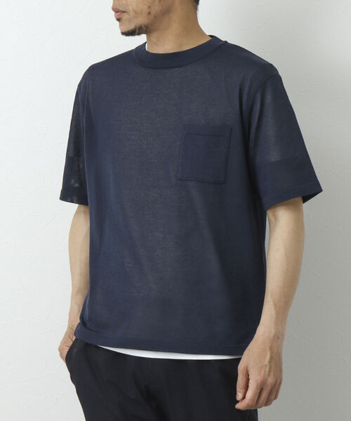 NOLLEY'S goodman（ノーリーズグッドマン）の「吸水速乾サランP 半袖Tシャツ付き クルーネック半袖ニット（ニット/セーター・メンズ・ライトグレー/オリーブ/ネイビー/チャコールグレー・L/M）」の4枚目の写真