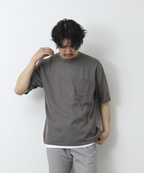 NOLLEY'S goodman（ノーリーズグッドマン）の「吸水速乾サランP 半袖Tシャツ付き クルーネック半袖ニット（ニット/セーター・メンズ・ライトグレー/オリーブ/ネイビー/チャコールグレー・L/M）」の22枚目の写真