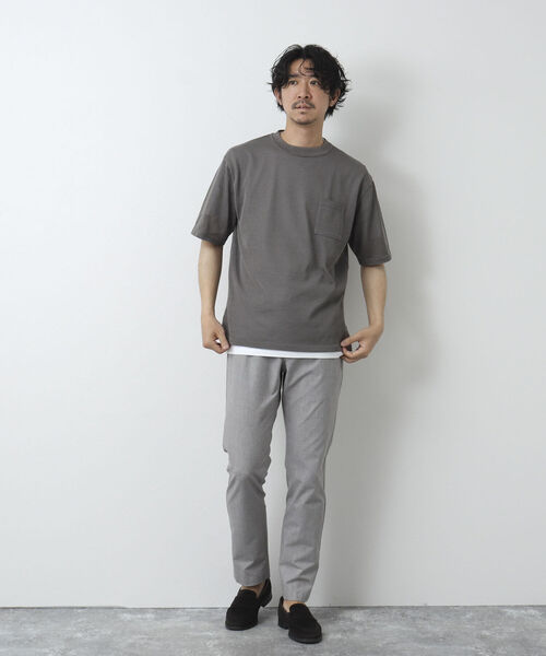 NOLLEY'S goodman（ノーリーズグッドマン）の「吸水速乾サランP 半袖Tシャツ付き クルーネック半袖ニット（ニット/セーター・メンズ・ライトグレー/オリーブ/ネイビー/チャコールグレー・L/M）」の20枚目の写真