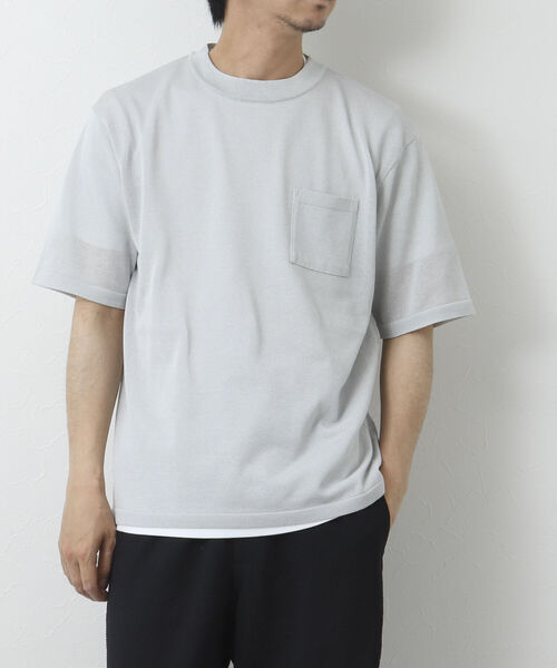 NOLLEY'S goodman（ノーリーズグッドマン）の「吸水速乾サランP 半袖Tシャツ付き クルーネック半袖ニット（ニット/セーター・メンズ・ライトグレー/オリーブ/ネイビー/チャコールグレー・L/M）」の17枚目の写真