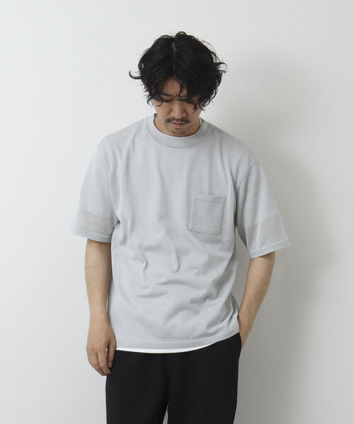 NOLLEY'S goodman（ノーリーズグッドマン）の「吸水速乾サランP 半袖Tシャツ付き クルーネック半袖ニット（ニット/セーター・メンズ・ライトグレー/オリーブ/ネイビー/チャコールグレー・L/M）」の15枚目の写真