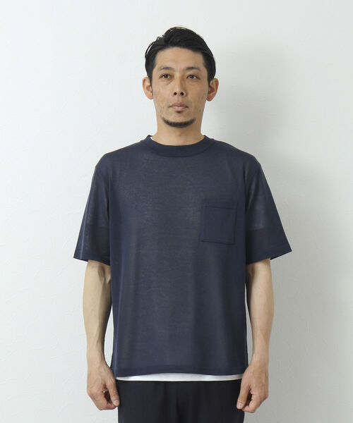 NOLLEY'S goodman（ノーリーズグッドマン）の「吸水速乾サランP 半袖Tシャツ付き クルーネック半袖ニット（ニット/セーター・メンズ・ライトグレー/オリーブ/ネイビー/チャコールグレー・L/M）」の12枚目の写真