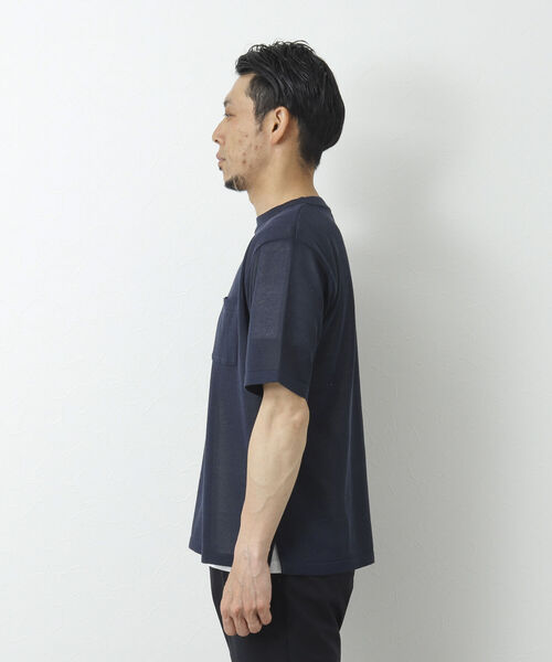 NOLLEY'S goodman（ノーリーズグッドマン）の「吸水速乾サランP 半袖Tシャツ付き クルーネック半袖ニット（ニット/セーター・メンズ・ライトグレー/オリーブ/ネイビー/チャコールグレー・L/M）」の11枚目の写真