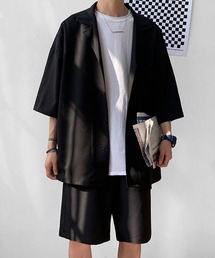 Anchor Smith | 【 セットアップ 】ルーズシルエットハーフスリーブシャツジャケット&スラックスハーフパンツ(セットアップ)