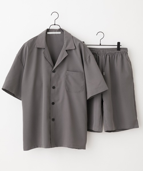 Anchor Smith(アンカー スミス)の「【 セットアップ 】ルーズシルエットハーフスリーブシャツジャケット&スラックスハーフパンツ(セットアップ・メンズ・ブラック/グレー・M/L/XL)」の15枚目の写真