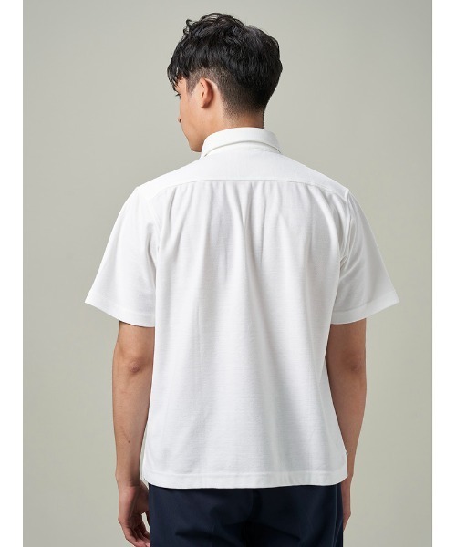 Perfect Suit FActory（パーフェクトスーツファクトリー）の「鬼鹿の子ポロシャツ　メッシュ　ホワイト/ネイビー/ダークグリーン/ブラック（ポロシャツ・メンズ・ネイビー/グリーン/ホワイト/ブラック・M/LL/S/L）」の7枚目の写真