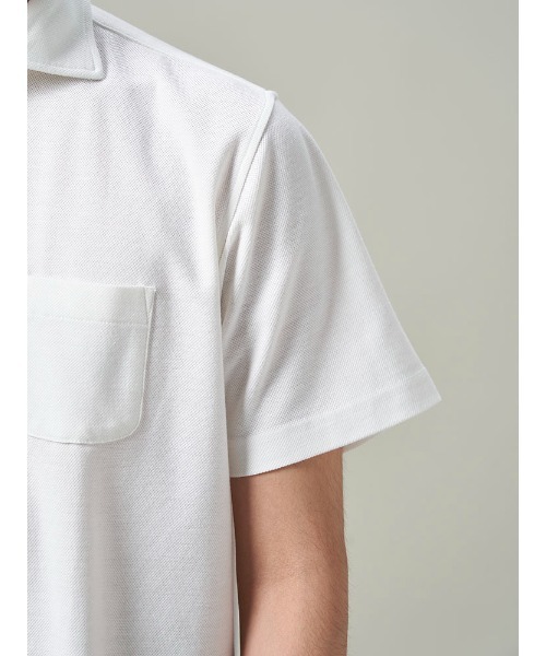 Perfect Suit FActory（パーフェクトスーツファクトリー）の「鬼鹿の子ポロシャツ　メッシュ　ホワイト/ネイビー/ダークグリーン/ブラック（ポロシャツ・メンズ・ネイビー/グリーン/ホワイト/ブラック・M/LL/S/L）」の10枚目の写真