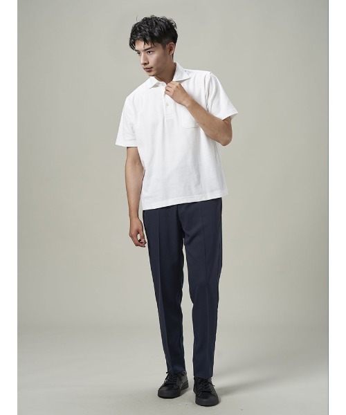 Perfect Suit FActory（パーフェクトスーツファクトリー）の「鬼鹿の子ポロシャツ　メッシュ　ホワイト/ネイビー/ダークグリーン/ブラック（ポロシャツ・メンズ・ネイビー/グリーン/ホワイト/ブラック・M/LL/S/L）」の12枚目の写真